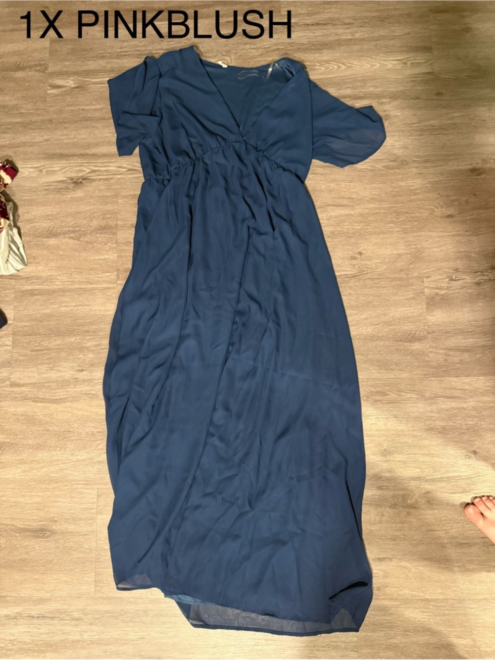 PinkBlush Maternity Navy V-Neck Maxi Dress